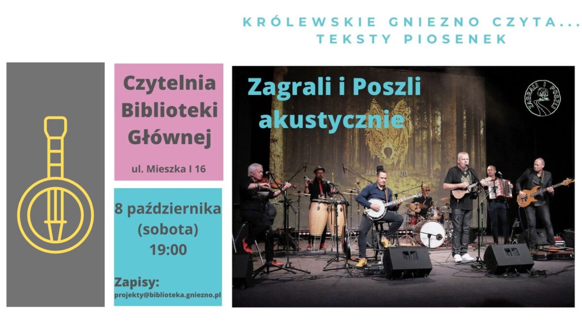 Zagrali i Poszli – koncert akustyczny 8 października w Czytelni Biblioteki Głównej