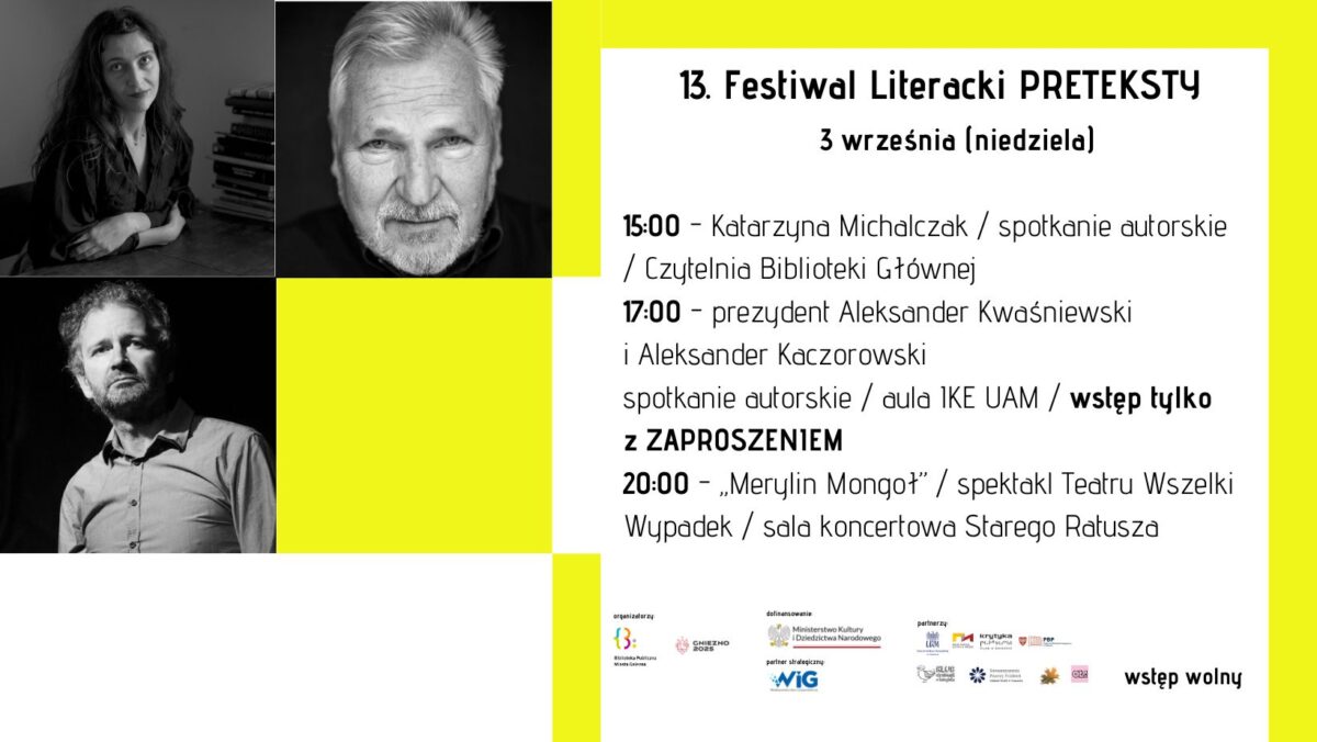 13. Festiwal Literacki PRETEKSTY – 03.09.2023