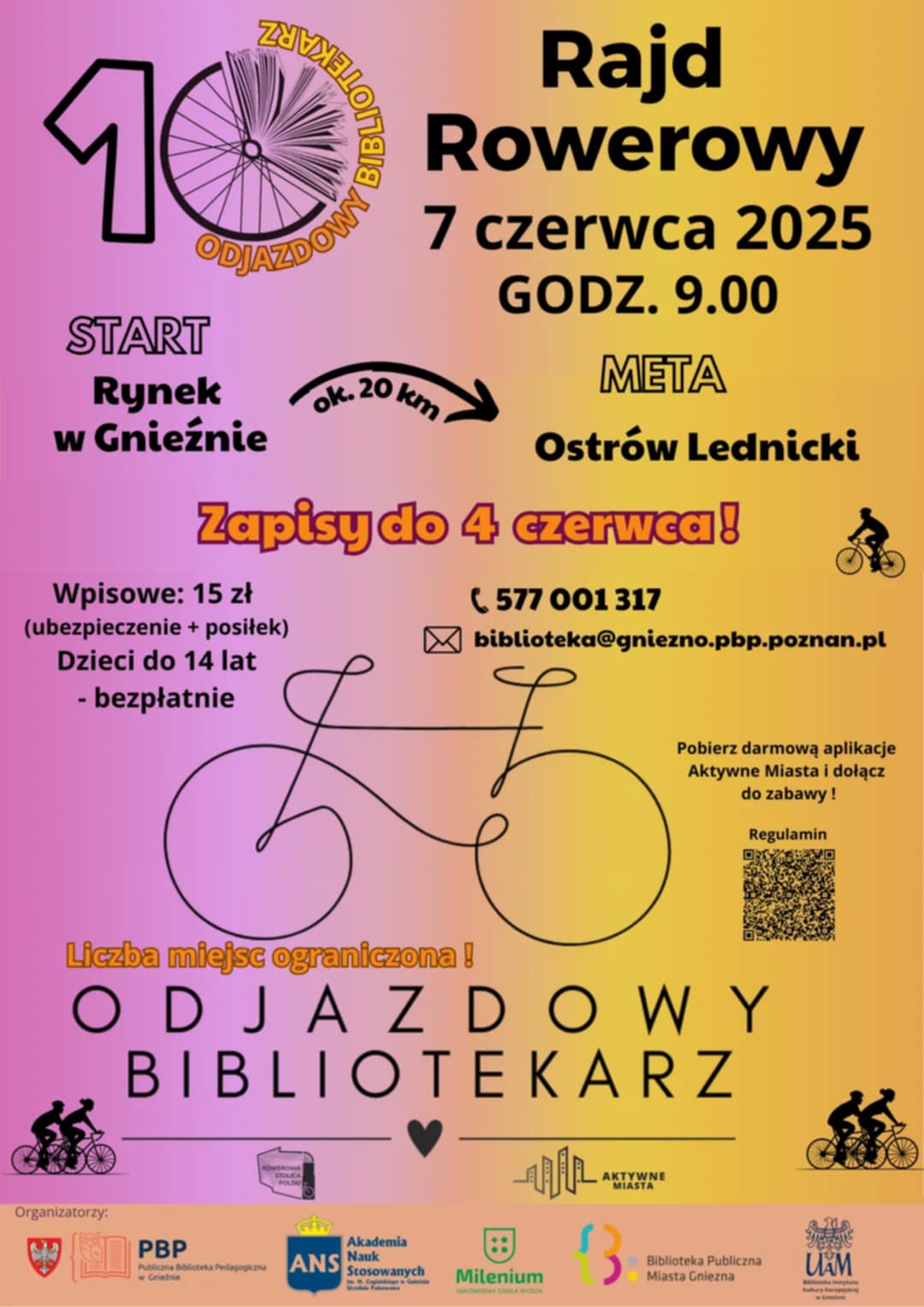 Ruszają zapisy na rajd rowerowy Odjazdowy Bibliotekarz!
